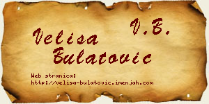 Veliša Bulatović vizit kartica
